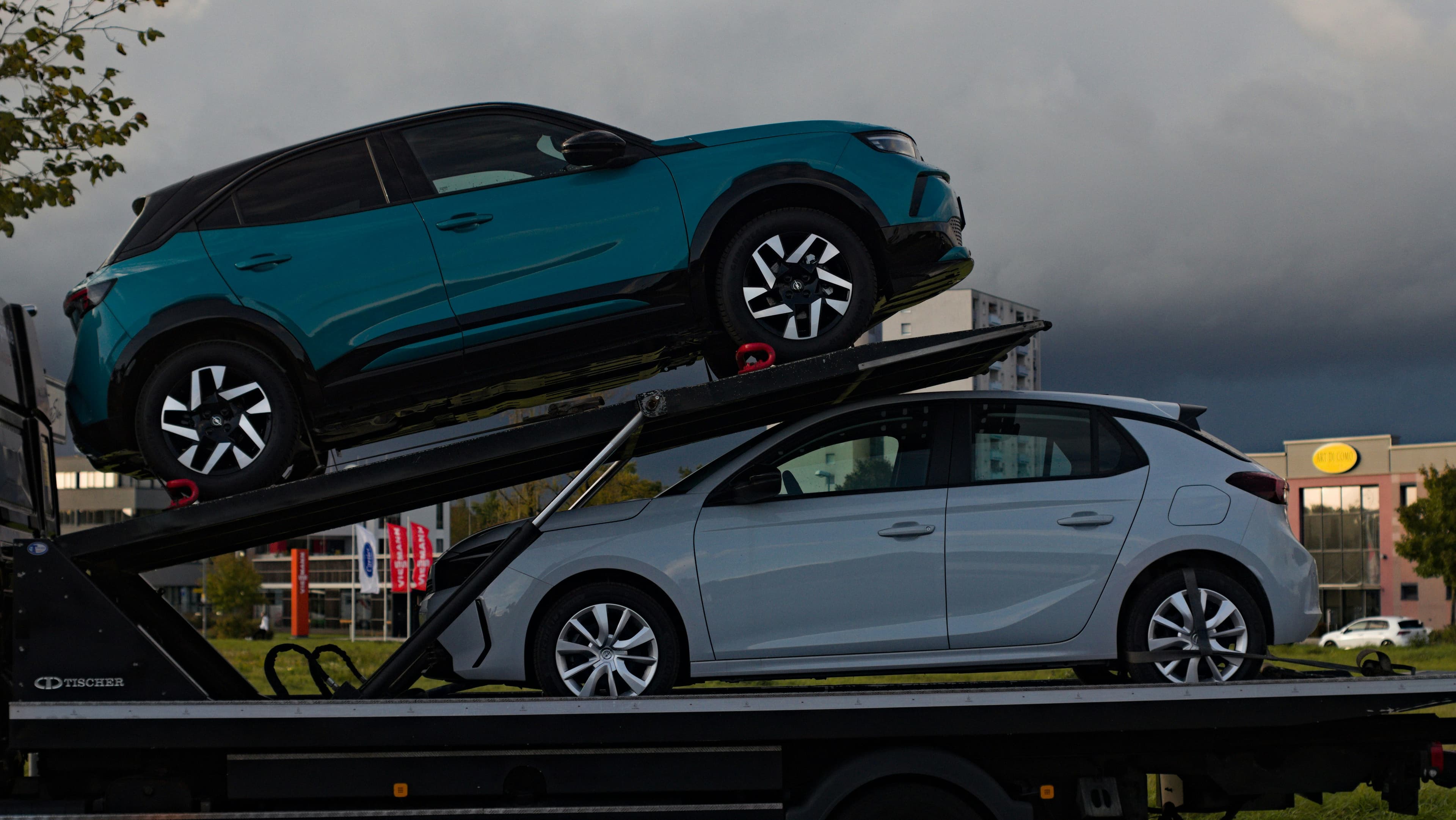 Car hauler truck on the highway